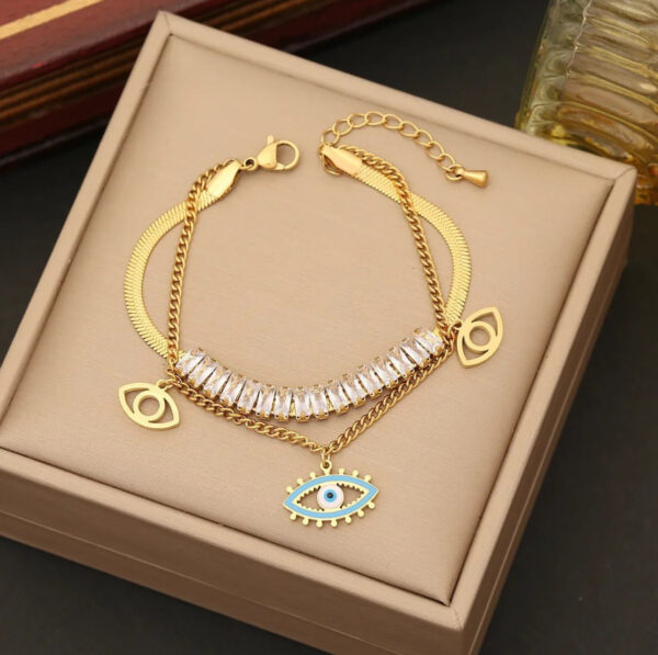 1254 Gold Plated Necklace & Bracelet - Image 2