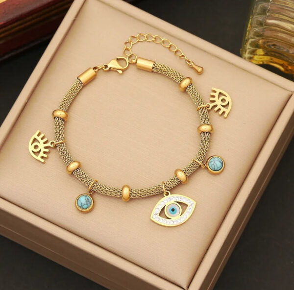 1271 Gold Plated Necklace & Bracelet - Image 7