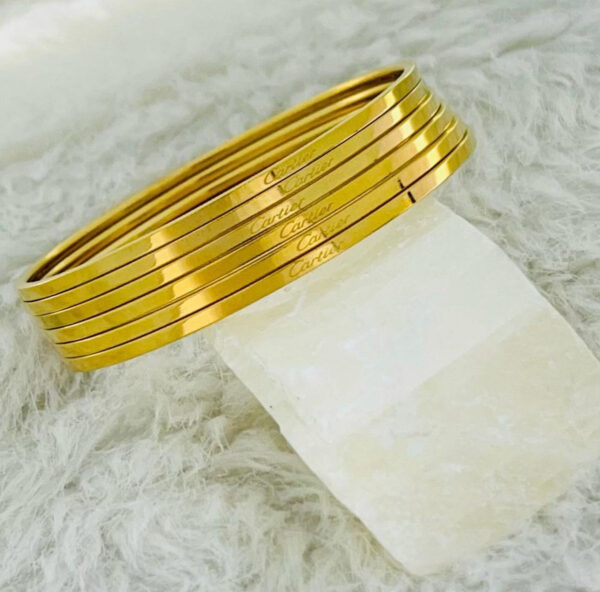 1302 Gold Plated Bangles - Image 3