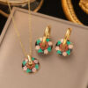 1328 Gold Plated Necklace & Earrings
