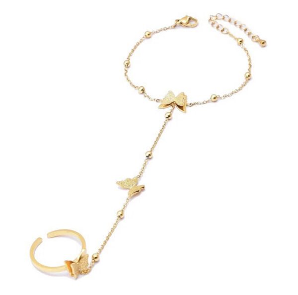 1345 Gold Plated Finger Bracelet - Image 3