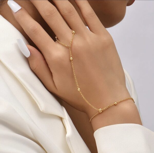 1347 Gold Plated Finger Bracelet