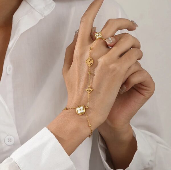 1348 Gold Plated Finger Bracelet