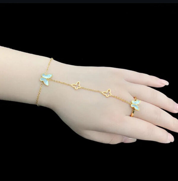 1349 Gold Plated Finger Bracelet - Image 6