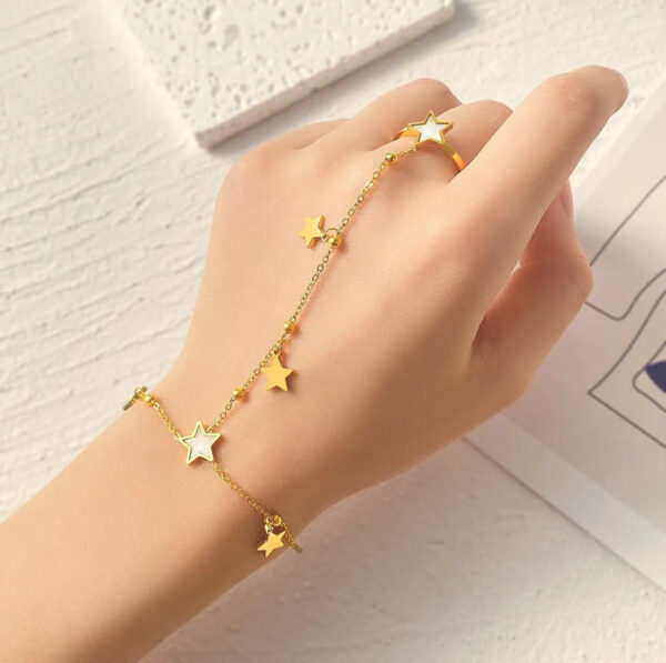 1392 Gold Plated Finger Bracelet