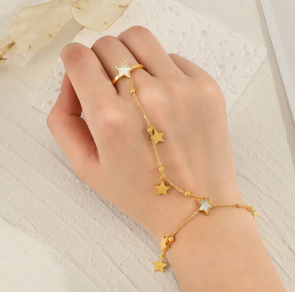 1392 Gold Plated Finger Bracelet - Image 2