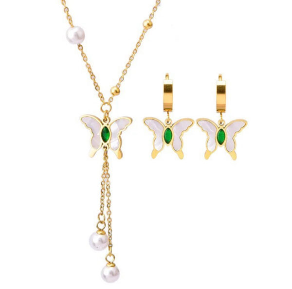 1518 Gold Plated Necklace & Earrings - Image 5