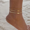 1628 Gold Plated Anklets Set