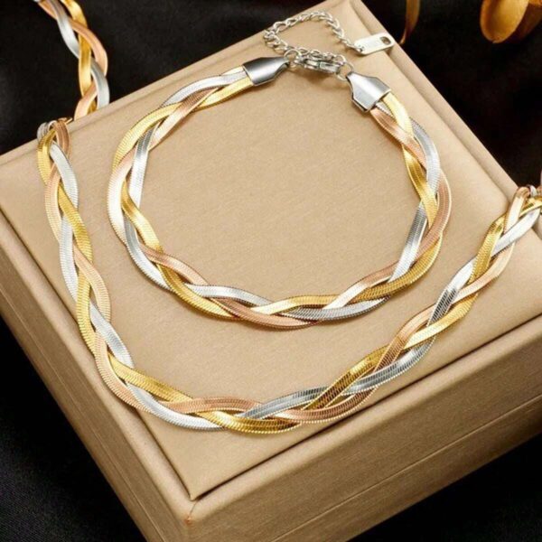 1706 Gold Plated Necklace & Bracelet
