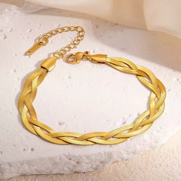 1705 Gold Plated Necklace & Bracelet - Image 7
