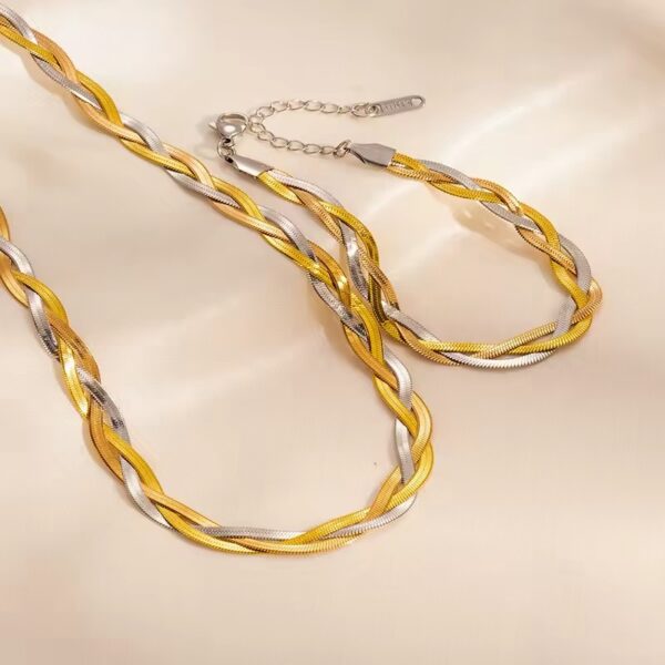 1706 Gold Plated Necklace & Bracelet - Image 2