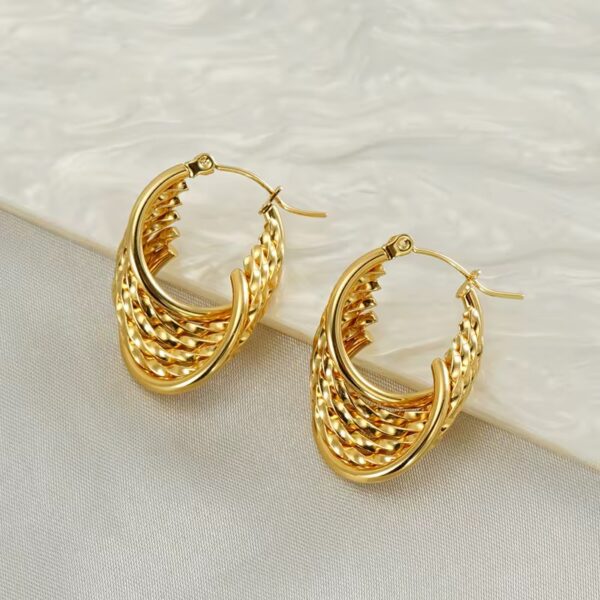 1935 Gold Plated Earrings - Image 3